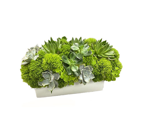 long and low green centerpiece